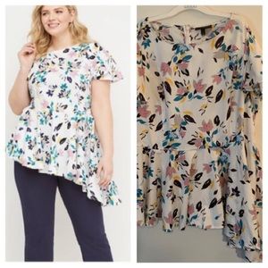 Lane Bryant floral high low shirt